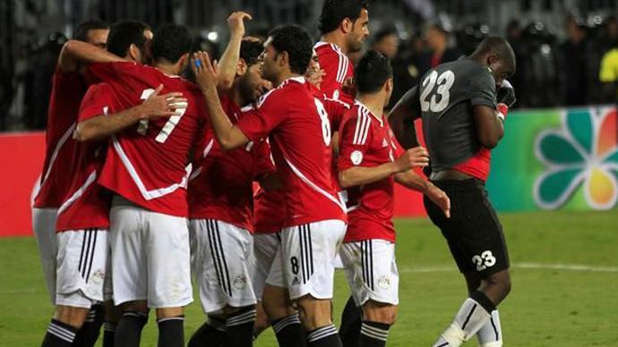 فرحة لاعبي منتخب مصر