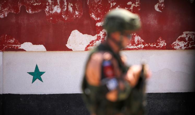 جندي روسي في مدينة حمص السورية