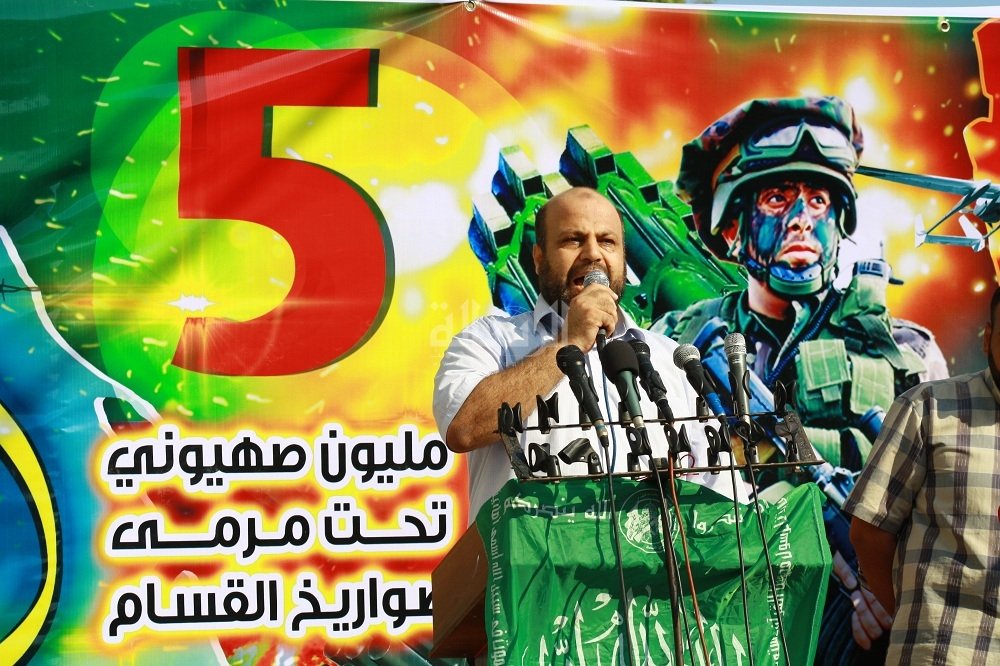خلال كلمة القيادي في حماس محمد أبو عسكر