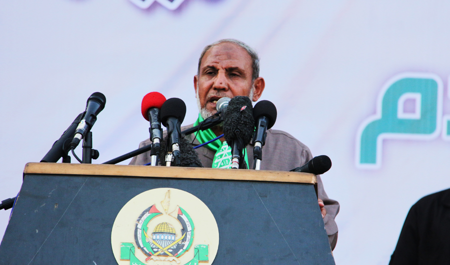 خلال كلمة محمود الزهار القيادي في حركة حماس 