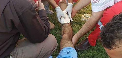 لحظة إصابة حسان