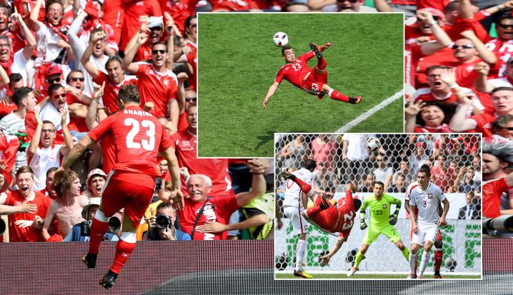 لحظة تسجيل شاكيري الهدف