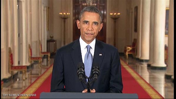 أوباما أثناء الخطاب