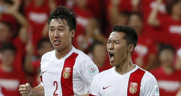 فرحة لاعبي الصين بالفوز