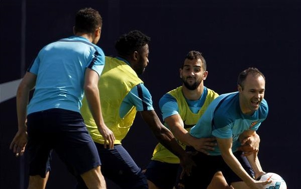 مونتويا في تدريبات برشلونة