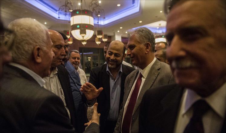 الوفد الفلسطيني المفاوض خلال تواجده في القاهرة