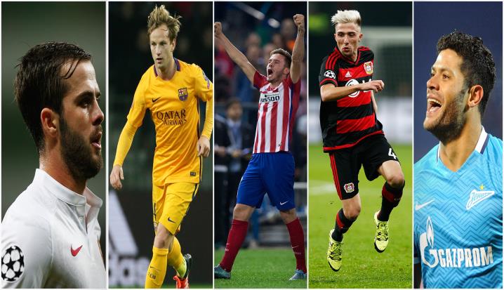 من اليمين: هالك, وكامبل, وساول, وراكيتيتش, وبيانيتش