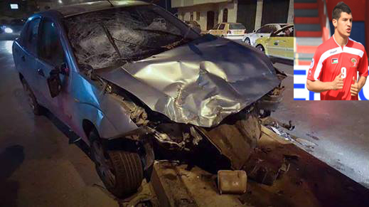سيارة صيام المحطمة بعد الحادث