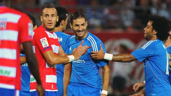 بنزيما سجل هدف المباراة الوحيد