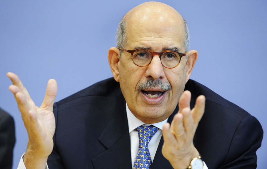 محمد البرادعي نائب الرئيس المصري المؤقت والمستقيل مؤخرًا