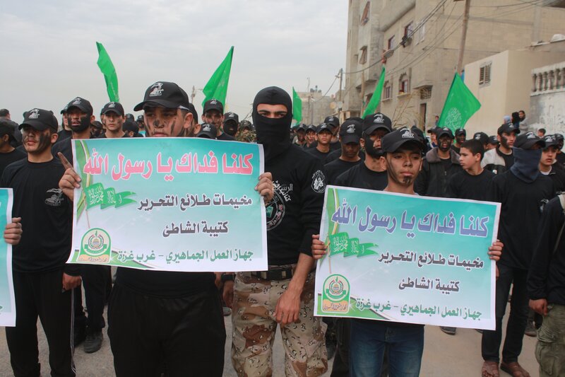 خلال المسير العسكري لـ "طلائع التحرير" غرب غزة